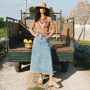 Spell Eve Denim Midi Skirt